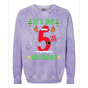 Merry Christmas ItS My 5th Birthday Xmas Colorblast Crewneck Sweatshirt