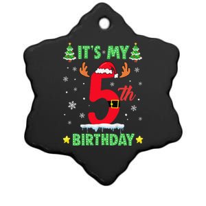 Merry Christmas ItS My 5th Birthday Xmas Ceramic Star Ornament