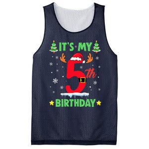 Merry Christmas ItS My 5th Birthday Xmas Mesh Reversible Basketball Jersey Tank