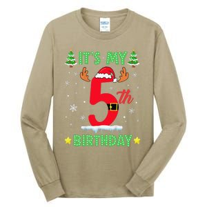 Merry Christmas ItS My 5th Birthday Xmas Tall Long Sleeve T-Shirt