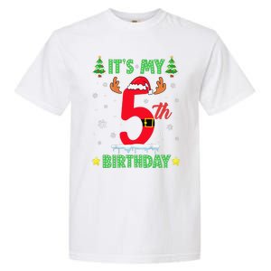 Merry Christmas ItS My 5th Birthday Xmas Garment-Dyed Heavyweight T-Shirt