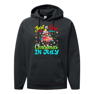 Merry Christmas In July Santa Beach Party Summer Vacation Performance Fleece Hoodie