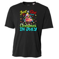 Merry Christmas In July Santa Beach Party Summer Vacation Cooling Performance Crew T-Shirt