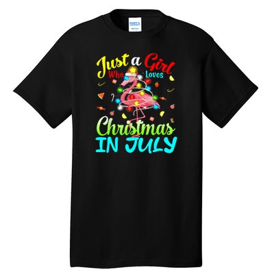 Merry Christmas In July Santa Beach Party Summer Vacation Tall T-Shirt