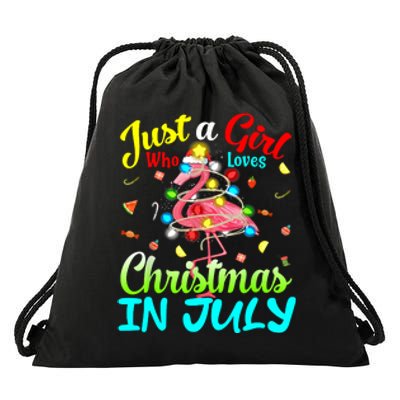 Merry Christmas In July Santa Beach Party Summer Vacation Drawstring Bag