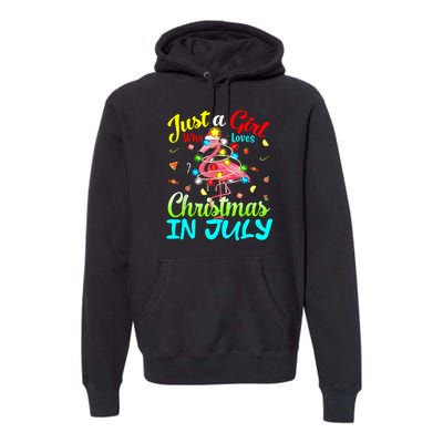 Merry Christmas In July Santa Beach Party Summer Vacation Premium Hoodie