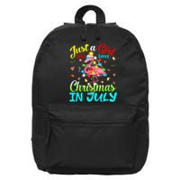 Merry Christmas In July Santa Beach Party Summer Vacation 16 in Basic Backpack