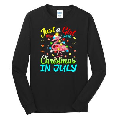 Merry Christmas In July Santa Beach Party Summer Vacation Tall Long Sleeve T-Shirt