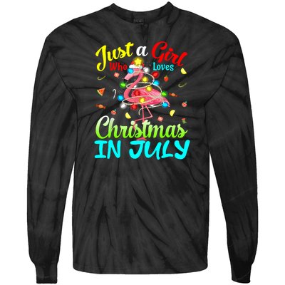 Merry Christmas In July Santa Beach Party Summer Vacation Tie-Dye Long Sleeve Shirt