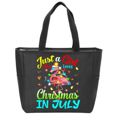 Merry Christmas In July Santa Beach Party Summer Vacation Zip Tote Bag