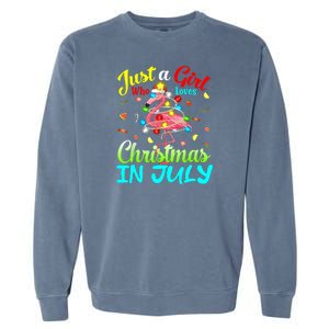 Merry Christmas In July Santa Beach Party Summer Vacation Garment-Dyed Sweatshirt