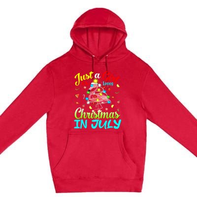 Merry Christmas In July Santa Beach Party Summer Vacation Premium Pullover Hoodie