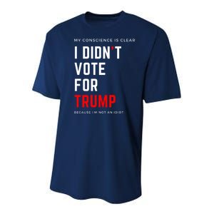 My Conscience Is Clear I Didn't Vote For Trump Youth Performance Sprint T-Shirt