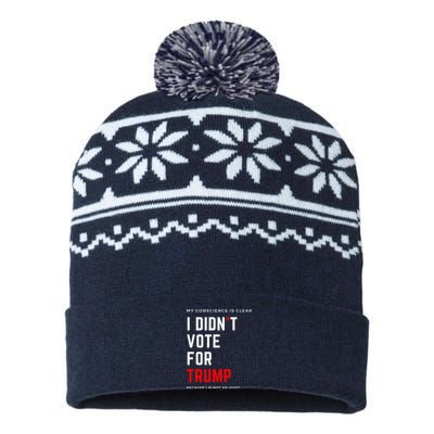 My Conscience Is Clear I Didn't Vote For Trump USA-Made Snowflake Beanie