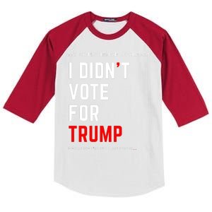 My Conscience Is Clear I Didn't Vote For Trump Kids Colorblock Raglan Jersey