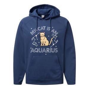 My Cat Is An Aquarius Astrology Kittens Star Sign Horoscope Gift Performance Fleece Hoodie