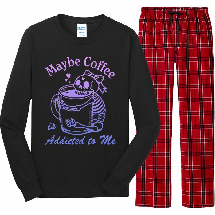 Maybe Coffee Is Addicted Long Sleeve Pajama Set