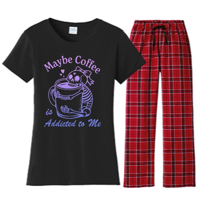 Maybe Coffee Is Addicted Women's Flannel Pajama Set