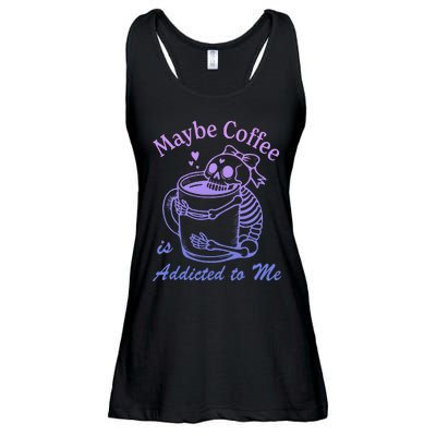 Maybe Coffee Is Addicted Ladies Essential Flowy Tank