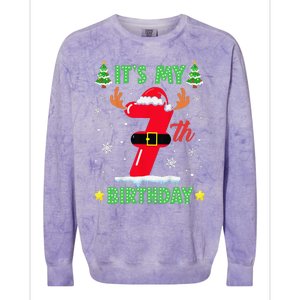 Merry Christmas ItS My 7th Birthday Xmas Colorblast Crewneck Sweatshirt