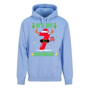 Merry Christmas ItS My 7th Birthday Xmas Unisex Surf Hoodie