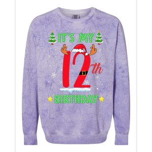 Merry Christmas ItS My 12th Birthday Xmas Women Colorblast Crewneck Sweatshirt