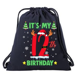 Merry Christmas ItS My 12th Birthday Xmas Women Drawstring Bag