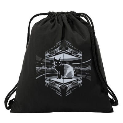 Metaphysical Cat Inside Quantum Cube Drawstring Bag