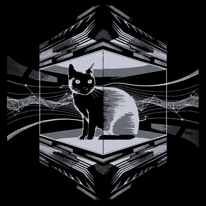 Metaphysical Cat Inside Quantum Cube Drawstring Bag