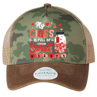 My Class Is Full Of Sweet Hearts Teacher Valentines Day Legacy Tie Dye Trucker Hat