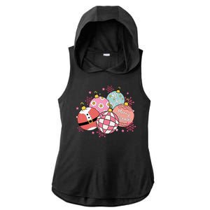 Merry Christmas Jingle Balls Cute Holiday Ladies PosiCharge Tri-Blend Wicking Draft Hoodie Tank