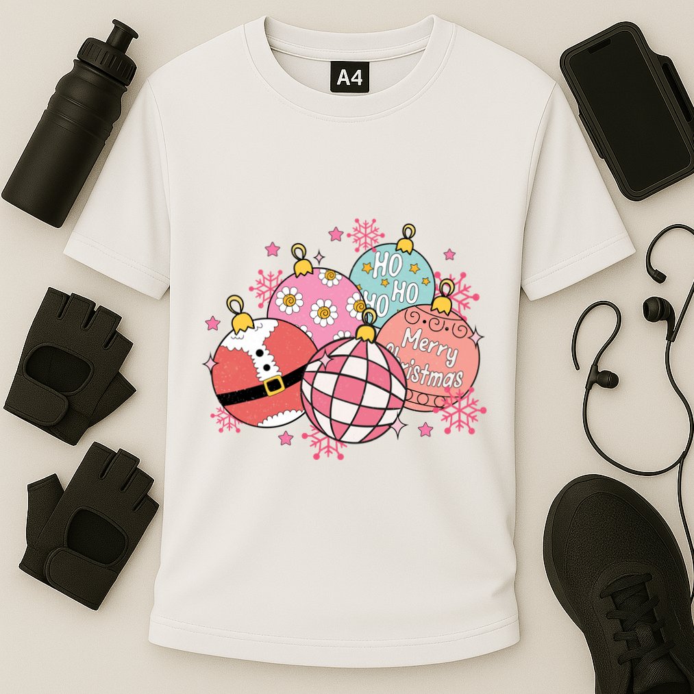 Merry Christmas Jingle Balls Cute Holiday Cooling Performance Crew T-Shirt