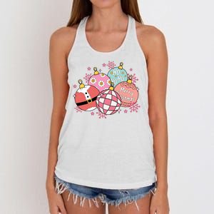 Merry Christmas Jingle Balls Cute Holiday Women's Knotted Racerback Tank