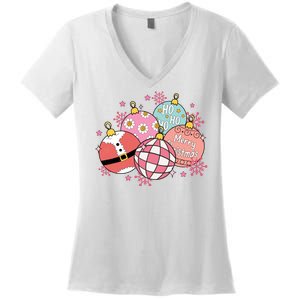 Merry Christmas Jingle Balls Cute Holiday Women's V-Neck T-Shirt