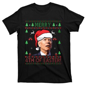 Merry Christmas Joe Biden Happy 4th of July Ugly  T-Shirt