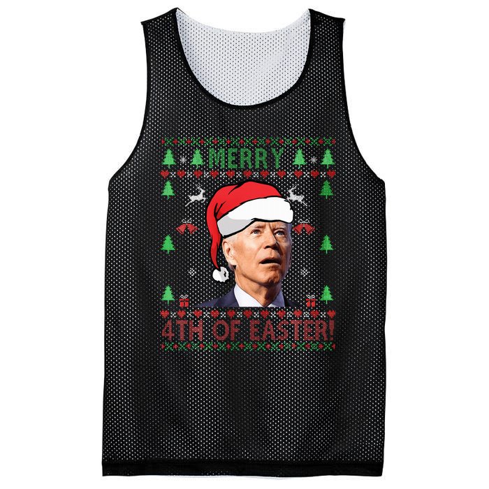 Merry Christmas Joe Biden Happy 4th of July Ugly  Mesh Reversible Basketball Jersey Tank