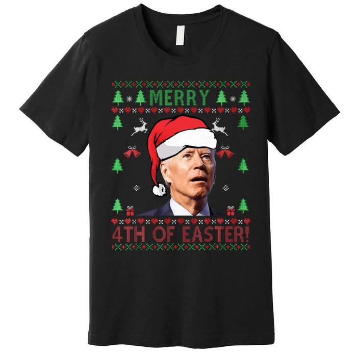 Merry Christmas Joe Biden Happy 4th of July Ugly  Premium T-Shirt