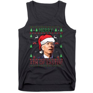 Merry Christmas Joe Biden Happy 4th of July Ugly  Tank Top