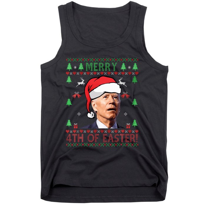 Merry Christmas Joe Biden Happy 4th of July Ugly  Tank Top