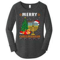 MERRY CHRISMUKKAH Jewish Christmas Hanukkah Chanukah Women's Perfect Tri Tunic Long Sleeve Shirt