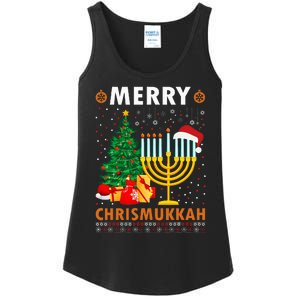 MERRY CHRISMUKKAH Jewish Christmas Hanukkah Chanukah Ladies Essential Tank