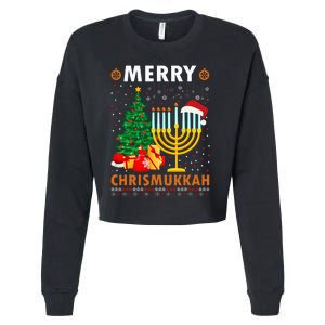 MERRY CHRISMUKKAH Jewish Christmas Hanukkah Chanukah Cropped Pullover Crew