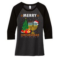 MERRY CHRISMUKKAH Jewish Christmas Hanukkah Chanukah Women's Tri-Blend 3/4-Sleeve Raglan Shirt