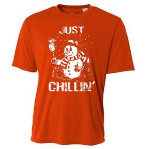 Merry Christmas Just Chillin Snowman Family Matching Pajama Cooling Performance Crew T-Shirt