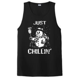 Merry Christmas Just Chillin Snowman Family Matching Pajama PosiCharge Competitor Tank