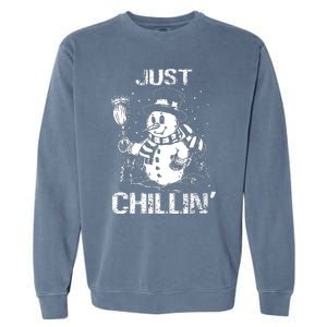 Merry Christmas Just Chillin Snowman Family Matching Pajama Garment-Dyed Sweatshirt