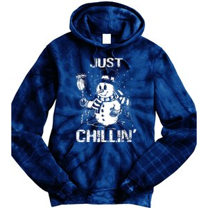 Merry Christmas Just Chillin Snowman Family Matching Pajama Tie Dye Hoodie