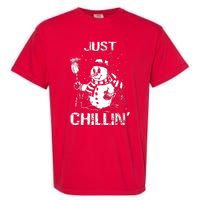 Merry Christmas Just Chillin Snowman Family Matching Pajama Garment-Dyed Heavyweight T-Shirt