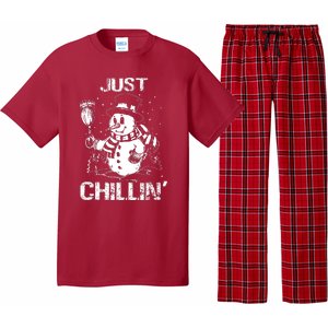 Merry Christmas Just Chillin Snowman Family Matching Pajama Pajama Set