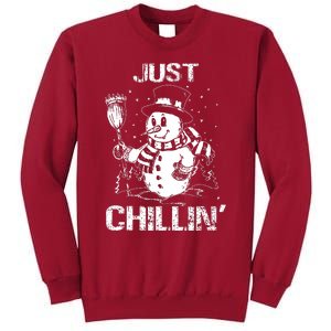 Merry Christmas Just Chillin Snowman Family Matching Pajama Tall Sweatshirt